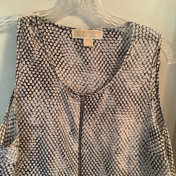 Michael Michael Kors Sleeveless Blouse Black White Size Large - Picture 2 of 12